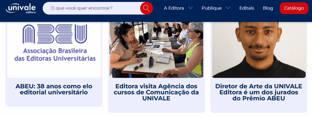 Imagem do blog da UNIVALE Editora